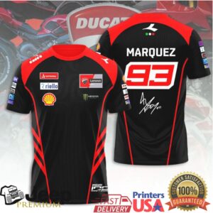 Marc Marquez 93 Ducati Lenovo Team MotoGP Racing Sport 3D T Shirt