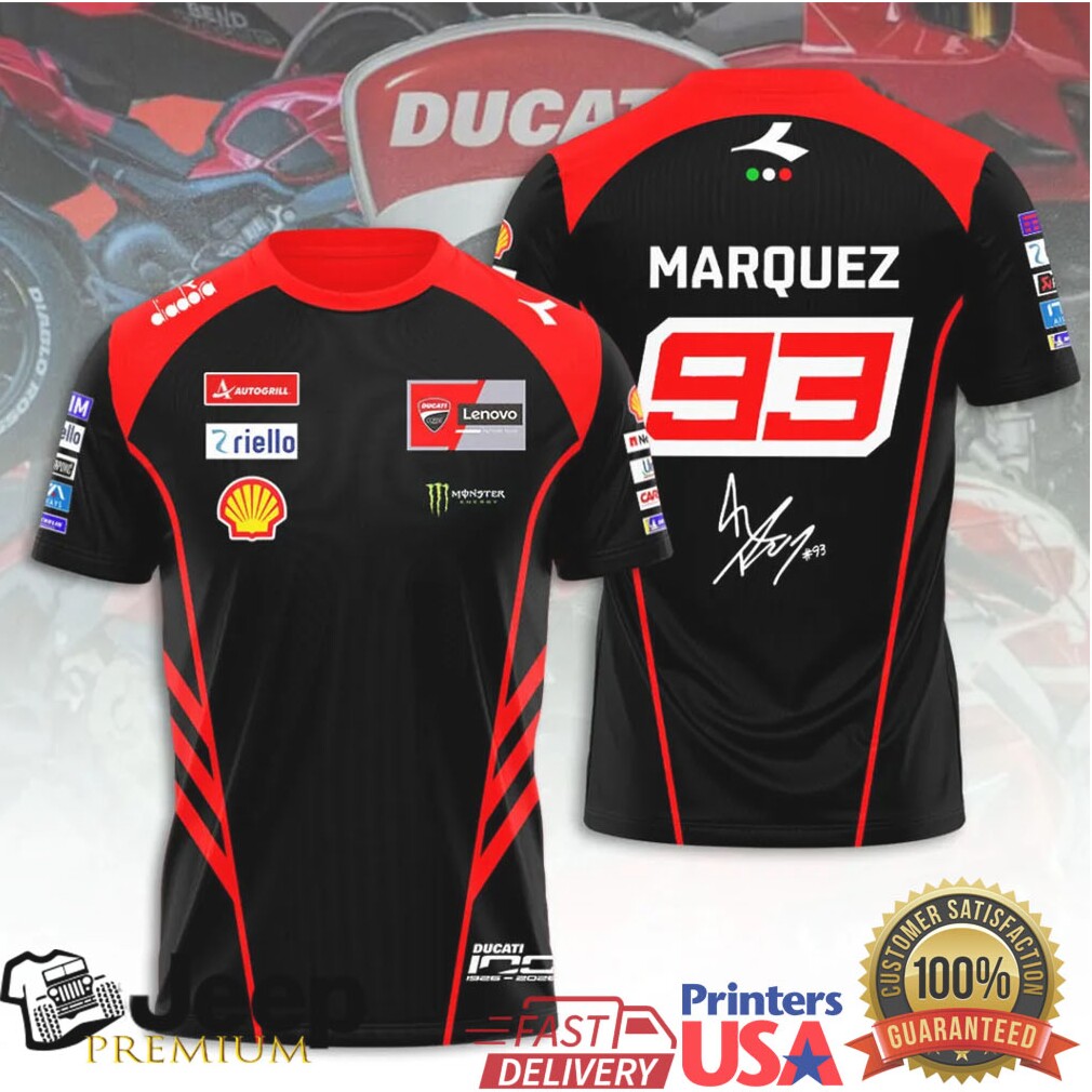 Marc Marquez 93 Ducati Lenovo Team MotoGP Racing Sport 3D T Shirt Marc Marquez 93 Ducati Lenovo Team MotoGP Racing Sport 3D T Shirt