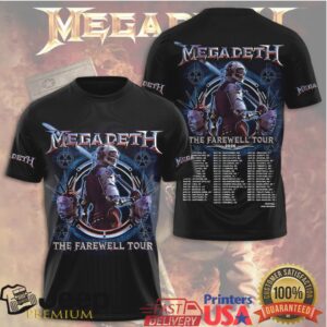 Megadeth The Farewell Tour 20252026 Official Concept T Shirt