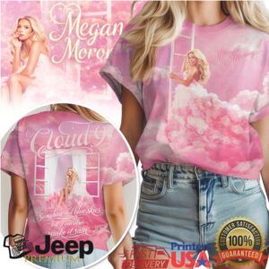 Megan Moroney Cloud 9 Tour Sunshine and Blue Skies Pink All Over Print T Shirt Megan Moroney Cloud 9 Tour Sunshine and Blue Skies Pink All Over Print T Shirt