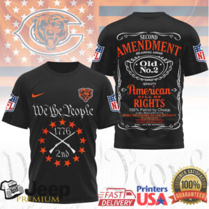 Men’s Chicago Bears 2nd Amendment Bill of Rights Graphic Tee 1776 Patriot Pride Sport Grey T Shirt Men’s Chicago Bears 2nd Amendment Bill of Rights Graphic Tee 1776 Patriot Pride Sport Grey T Shirt