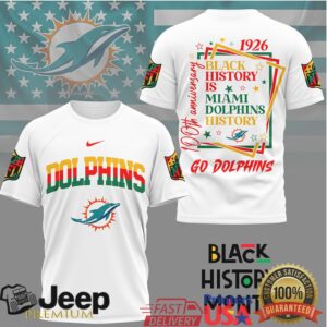 Miami Dolphins Black History Month 100th Anniversary NFL T Shirt Miami Dolphins Black History Month 100th Anniversary NFL T Shirt
