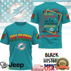 Miami Dolphins Black History Month 100th Anniversary T Shirt Miami Dolphins Black History Month 100th Anniversary T Shirt