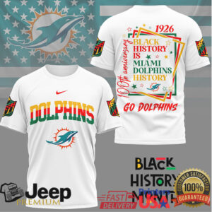 Miami Dolphins Black History Month 100th Anniversary T Shirt