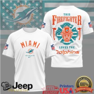 Miami Dolphins Firefighter T Shirt Orange and Aqua Fire Dept Graphic T Shirt Miami Dolphins Firefighter T Shirt Orange and Aqua Fire Dept Graphic T Shirt