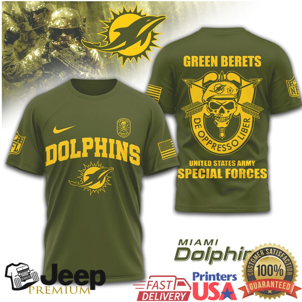 Miami Dolphins US Army Green Berets Special Forces Military T Shirt Miami Dolphins US Army Green Berets Special Forces Military T Shirt