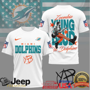 Miami Dolphins Zoombie Yung Bud Retro Style Music T Shirt Miami Dolphins Zoombie Yung Bud Retro Style Music T Shirt