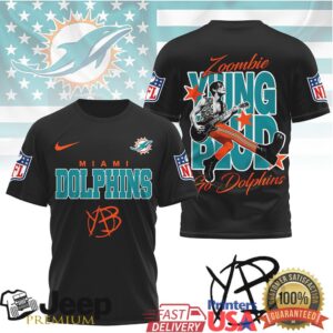 Miami Dolphins Zoombie Yung Bud Retro Style Music T Shirt