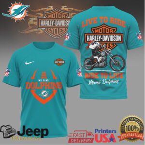 Miami Dolphins x Harley Davidson Custom Motorcycle Enthusiast NFL Shirt