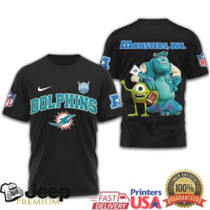 Miami Dolphins x Monsters Inc. Mike and Sulley NFL Football T Shirt Miami Dolphins x Monsters Inc. Mike and Sulley NFL Football T Shirt