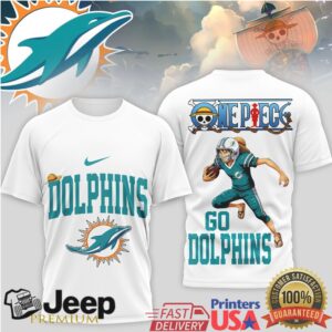 Miami Dolphins x One Piece Luffy NFL Anime Summer Graphic Shirt