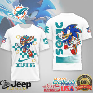Miami Dolphins x Sonic the Hedgehog NFL Tropical Mashup T Shirt Miami Dolphins x Sonic the Hedgehog NFL Tropical Mashup T Shirt