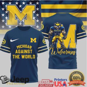 Michigan Wolverines “Against The World” Mascot Graphic T Shirt