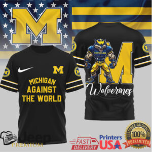 Michigan Wolverines “Against The World” Mascot Graphic T Shirt