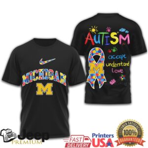 Michigan Wolverines Autism Awareness Puzzle Logo T Shirt Michigan Wolverines Autism Awareness Puzzle Logo T Shirt