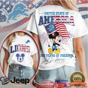 Mickey Mouse Detroit Lions 250 Years of Freedom US United State of America T Shirt Mickey Mouse Detroit Lions 250 Years of Freedom US United State of America T Shirt