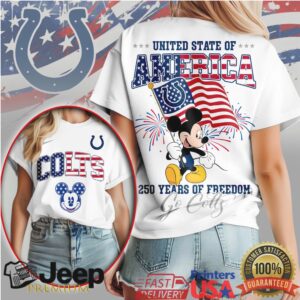 Mickey Mouse Indianapolis Colts 250 Years of Freedom US Patriotic NFL T Shirt