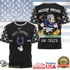 Mickey Mouse Indianapolis Colts Custom Football Graphic T Shirt