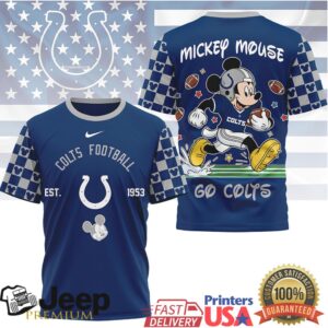 Mickey Mouse Indianapolis Colts Custom Football Graphic T Shirt