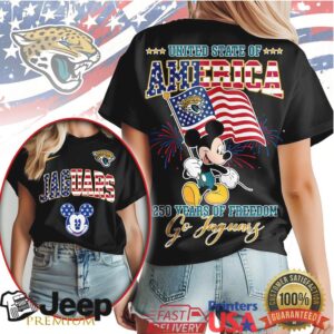 Mickey Mouse Jacksonville Jaguars 250 Years of Freedom US Patriotic NFL T Shirt Mickey Mouse Jacksonville Jaguars 250 Years of Freedom US Patriotic NFL T Shirt