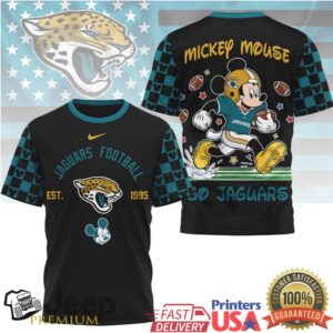 Mickey Mouse Jacksonville Jaguars Football Mascot Graphic T Shirt Mickey Mouse Jacksonville Jaguars Football Mascot Graphic T Shirt