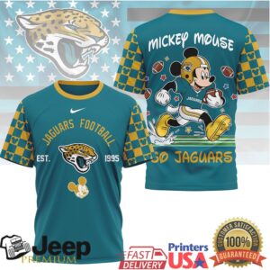 Mickey Mouse Jacksonville Jaguars Football Mascot Graphic T Shirt
