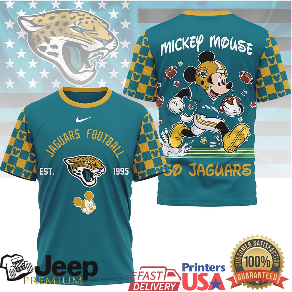 Mickey Mouse Jacksonville Jaguars Football Mascot Graphic T Shirt Mickey Mouse Jacksonville Jaguars Football Mascot Graphic T Shirt