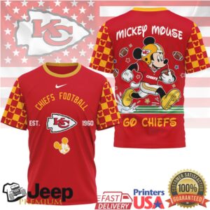 Mickey Mouse Kansas City Chiefs Super Fan Red Football T Shirt Mickey Mouse Kansas City Chiefs Super Fan Red Football T Shirt