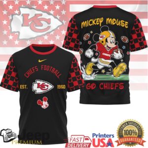 Mickey Mouse Kansas City Chiefs Super Fan Red Football T Shirt