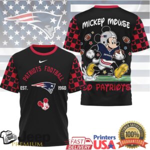 Mickey Mouse New England Patriots Retro NFL Fan Jersey T Shirt