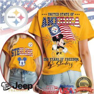 Mickey Mouse Pittsburgh ST Shirtlers 250 Years Of Freedom USA Flag T Shirt