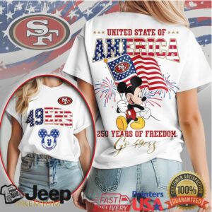 Mickey Mouse San Francisco 49ers 250 Years Of Freedom USA Flag T Shirt Mickey Mouse San Francisco 49ers 250 Years Of Freedom USA Flag T Shirt