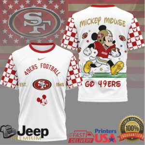 Mickey Mouse San Francisco 49ers Vintage Football Graphic T Shirt