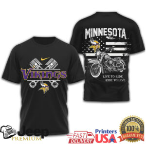 Minnesota Vikings Biker Shirt Vikings Live to Ride Ride to Live NFL Fan T Shirt Minnesota Vikings Biker Shirt Vikings Live to Ride Ride to Live NFL Fan T Shirt