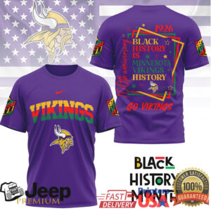 Minnesota Vikings Black History Month 100th Anniversary T Shirt