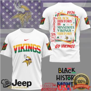 Minnesota Vikings Black History Month 100th Anniversary T Shirt