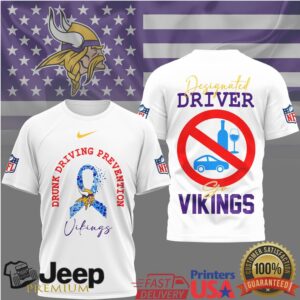 Minnesota Vikings Drunk Driving Prevention Designated Driver Awareness T Shirt
