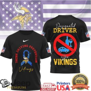Minnesota Vikings Drunk Driving Prevention Designated Driver Awareness T Shirt