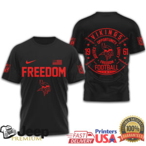 Minnesota Vikings Freedom Football Patriotic Justice & Equity Black T Shirt Minnesota Vikings Freedom Football Patriotic Justice & Equity Black T Shirt