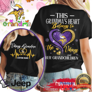 Minnesota Vikings Grandma Custom Heart T Shirt Personalized Football Fan Gift Minnesota Vikings Grandma Custom Heart T Shirt Personalized Football Fan Gift