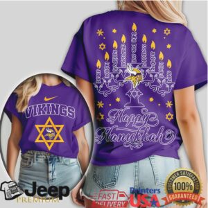 Minnesota Vikings Happy Hanukkah Menorah Star of David T Shirt Minnesota Vikings Happy Hanukkah Menorah Star of David T Shirt