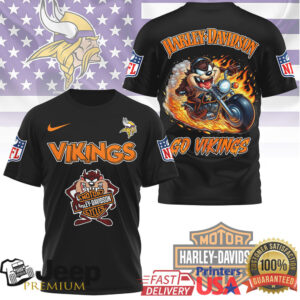 Minnesota Vikings Harley Davidson x Taz Moto Graphic T Shirt Minnesota Vikings Harley Davidson x Taz Moto Graphic T Shirt