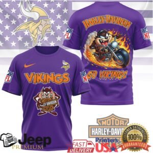 Minnesota Vikings Harley Davidson x Taz Moto Graphic T Shirt