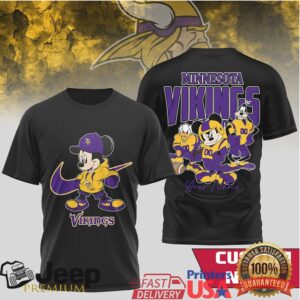 Minnesota Vikings Mickey & Friends Personalized Name Sports T Shirt Minnesota Vikings Mickey & Friends Personalized Name Sports T Shirt