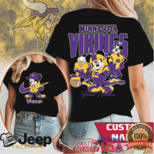 Minnesota Vikings Mickey & Friends Personalized Name Sports T Shirt