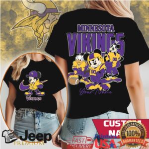 Minnesota Vikings Mickey & Friends Personalized Name Sports T Shirt