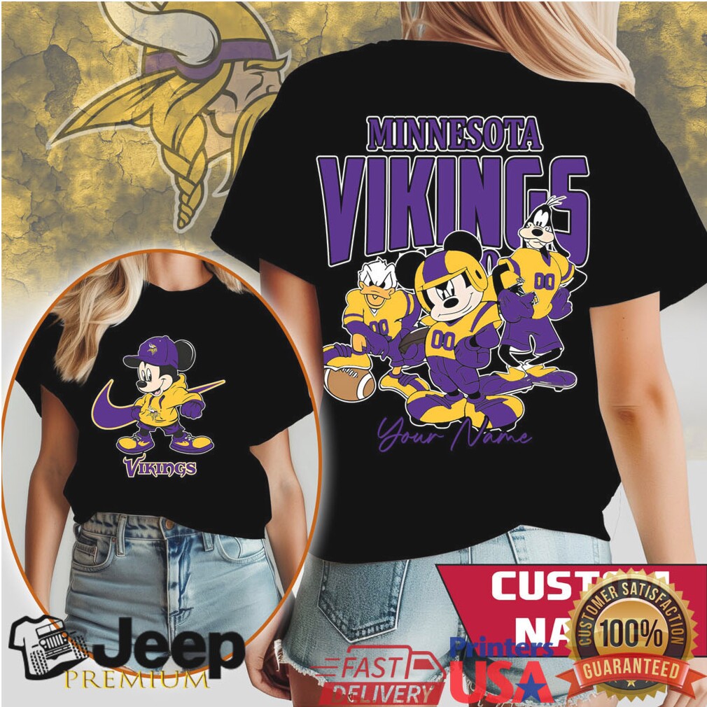 Minnesota Vikings Mickey & Friends Personalized Name Sports T Shirt Minnesota Vikings Mickey & Friends Personalized Name Sports T Shirt