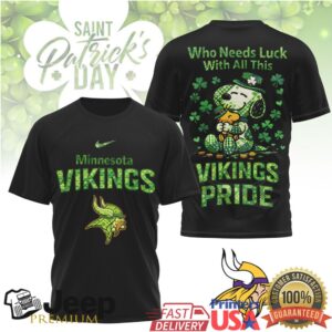 Minnesota Vikings St. Patrick's Day Snoopy T Shirt Vikings Lucky Pride Apparel