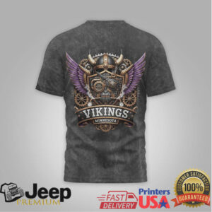 Minnesota Vikings Steampunk Skull & Gears Mechanical Football T Shirt Minnesota Vikings Steampunk Skull & Gears Mechanical Football T Shirt