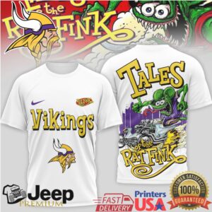 Minnesota Vikings Tales of the Rat Fink Vintage Car Custom T Shirt (2)